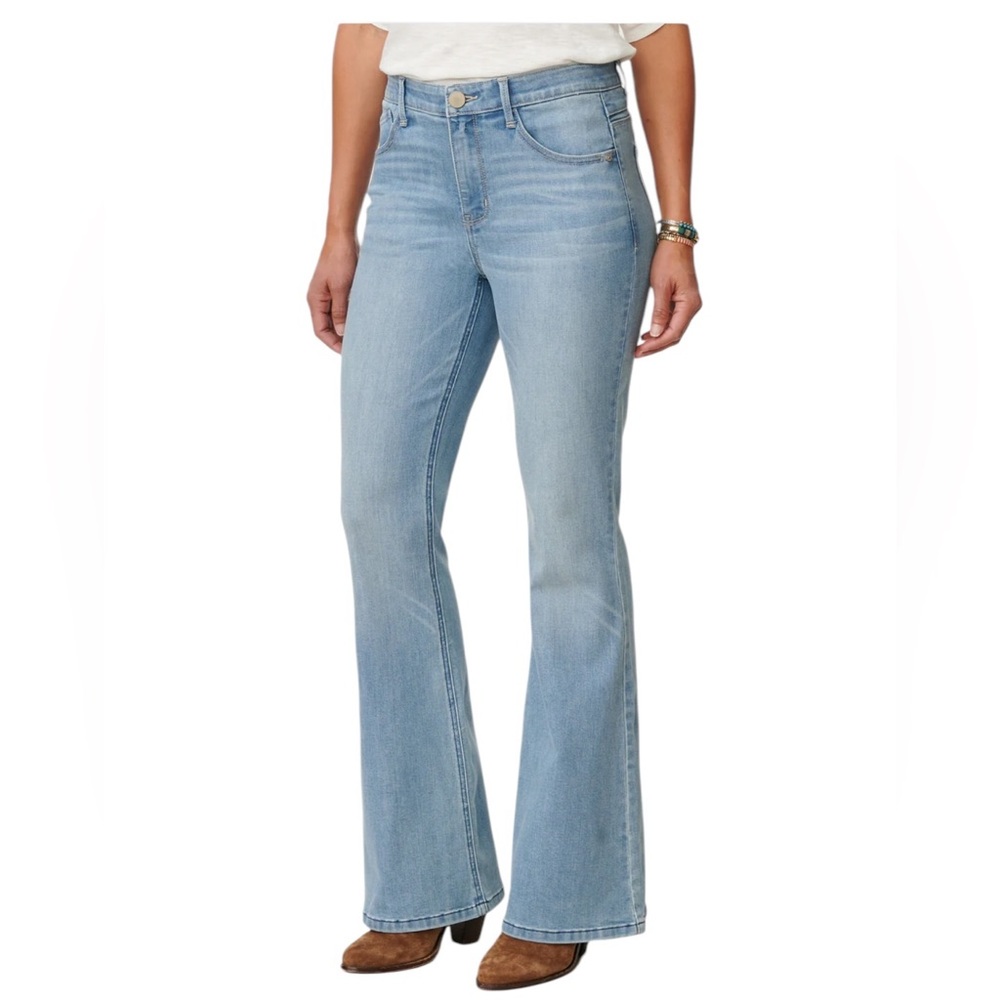 Democracy Light Blue High Rise Out There Flare Jeans #346✔️
